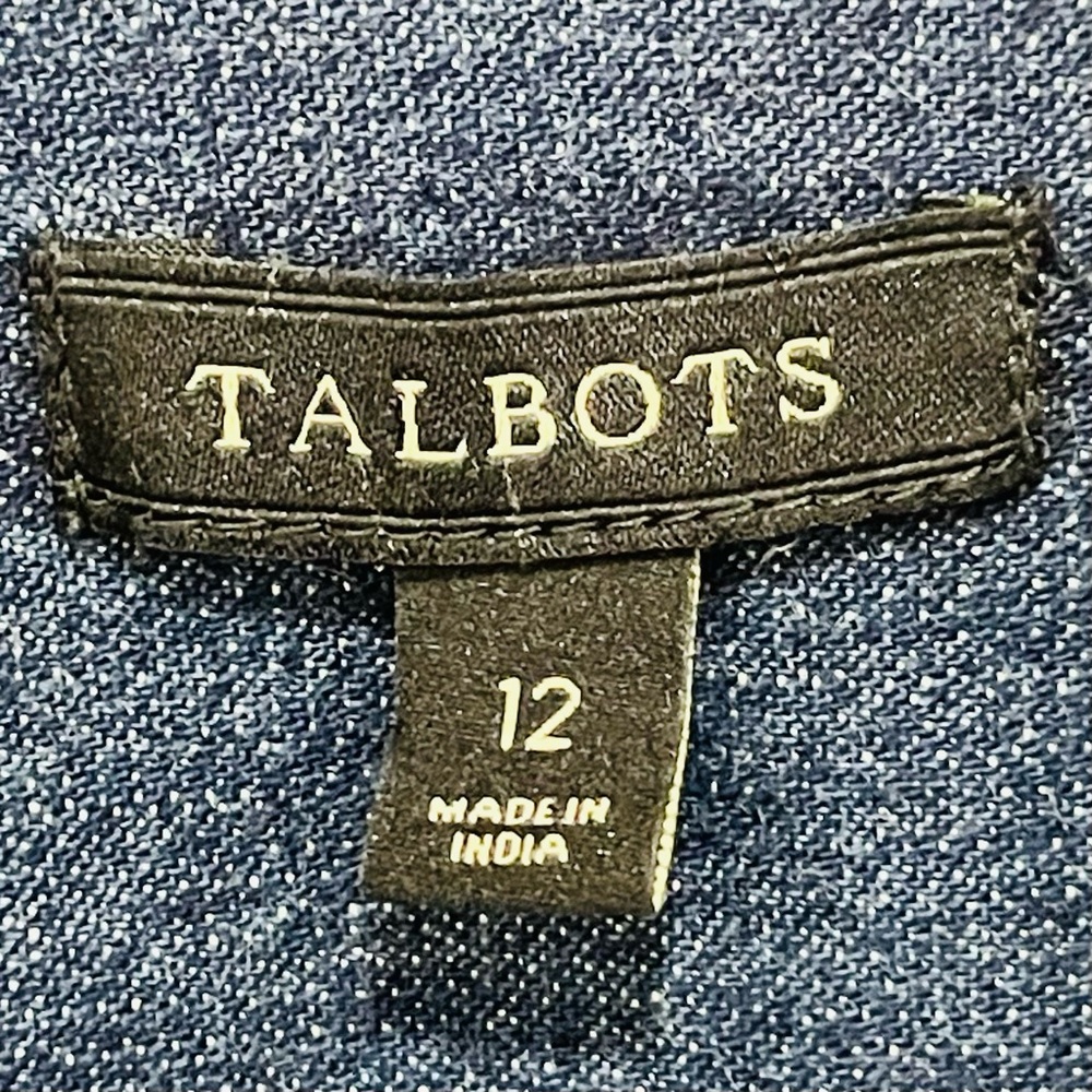 Talbots Western Denim Button Down Womens Size 12 Long Sleeve Shirt - Picture 6 of 9